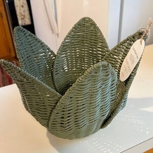 Threshold Sage Green Woven Petal Basket